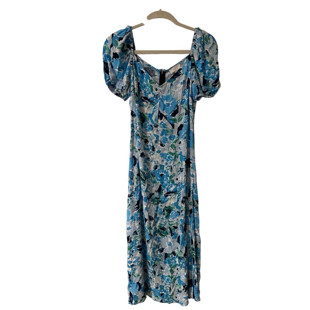 LOFT Blue and White Floral Pattern Dress Size 2